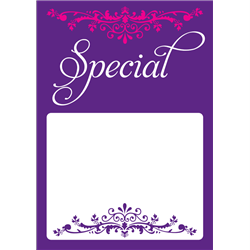 Price Ticket Special Purple Pink  White 